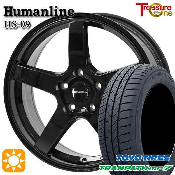 【取付対象】235/50R18 101V トーヨー トランパス mp7 トレジャーワン ヒューマンライン HS09 ブラック 18インチ 7.0J 5H114.3 サマータイヤホイールセット |エムオートギャラリー