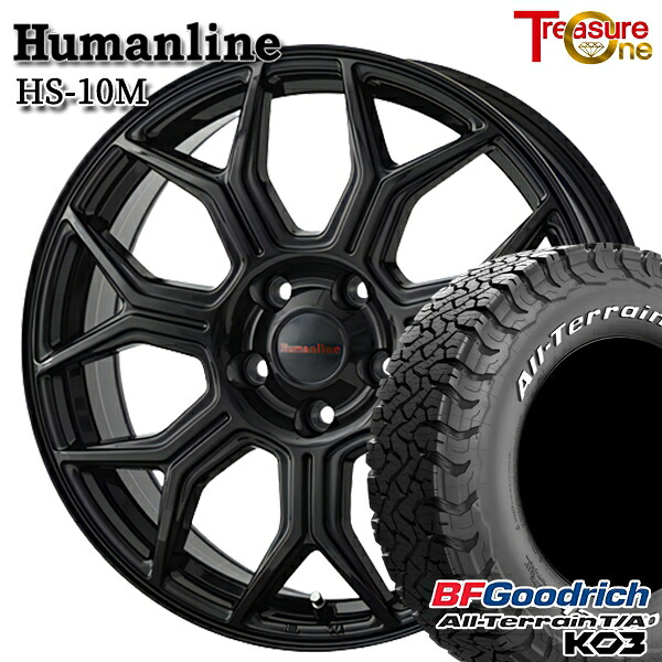【取付対象】215/70R16 100/97S RWL BFグッドリッチ オールテレーン T/A KO3 トレジャーワン ヒューマンライン HS10M ブラック 16インチ 6.5J 5H114.3 サマータイヤホイールセット