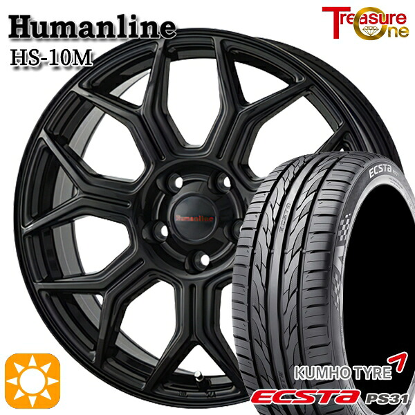 【取付対象】エスティマ ヤリスクロス 215/60R16 95V クムホ エクスタ PS31 トレジャーワン ヒューマンライン HS10M ブラック 16インチ 6.5J 5H114.3 サマータイヤホイールセット |エムオートギャラリー