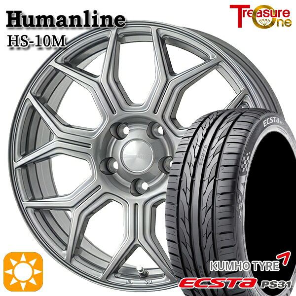 【取付対象】エスティマ ヤリスクロス 215/60R16 95V クムホ エクスタ PS31 トレジャーワン ヒューマンライン HS10M　ダークグレー 16インチ 6.5J 5H114.3 サマータイヤホイールセット ｜エムオートギャラリー