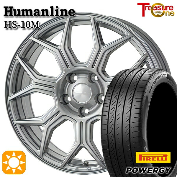 【取付対象】195/55R16 87V ピレリ パワジー トレジャーワン ヒューマンライン HS10M　ダークグレー 16インチ 6.5J 5H100 サマータイヤホイールセット