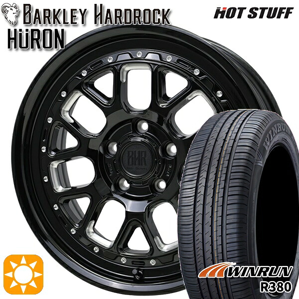 【取付対象】215/65R16 98H ウィンラン R380 ホットスタッフ バークレイハードロック ヒューロン GM/B 16インチ 7.0J 5H114.3+38 サマータイヤホイールセット