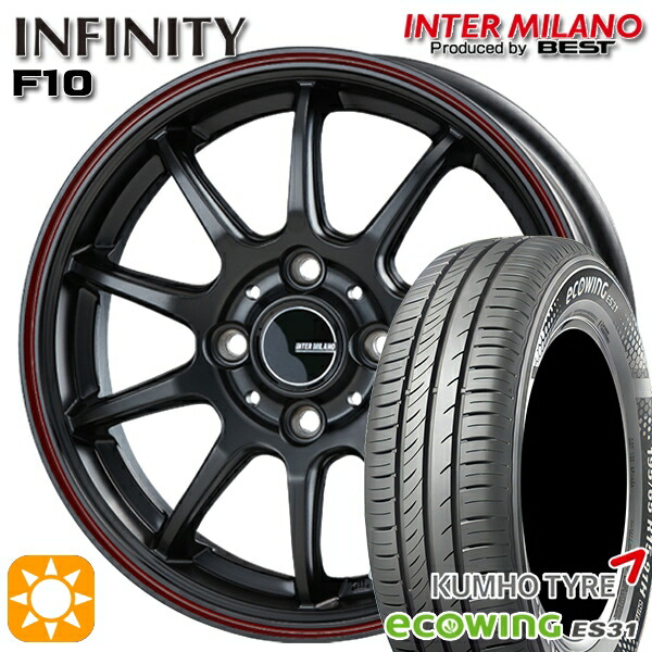 【取付対象】165/65R15 81H クムホ エコウィング ES31 インターミラノ インフィニティ F10 MBK/FR 15インチ 4.5J 4H100 サマータイヤホイールセット 48,600円