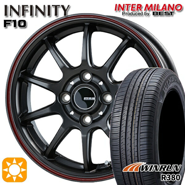 【取付対象】エブリィワゴン 165/60R14 75H ウィンラン R380 インターミラノ インフィニティ F10 MBK/FR 14インチ 4.5J 4H100 サマータイヤホイールセット