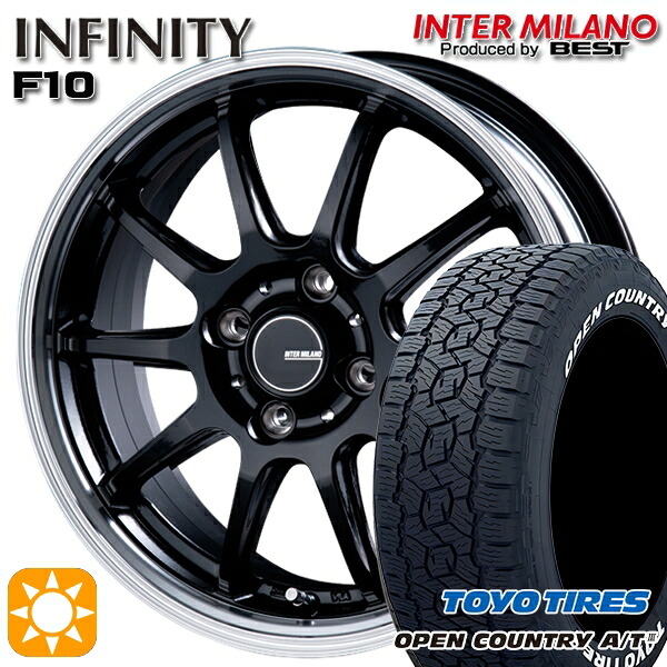 【取付対象】アゲ軽 165/80R14 97/95N トーヨー オープンカントリーA/T3 ホワイトレター インターミラノ インフィニティ F10 BK/RP 14インチ 4.5J 4H100 サマータイヤホイールセット