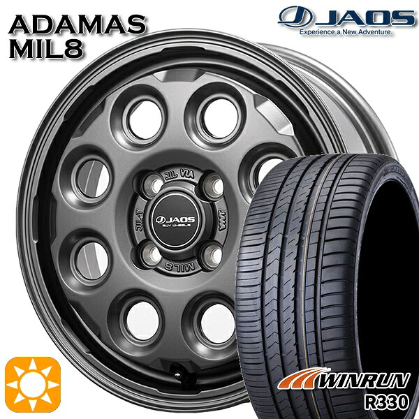 【取付対象】155/65R14 75T ウィンラン R330 ジャオス アダマス MIL8 マットガンメタリック 14インチ 4.5J 4H100 サマータイヤホイールセット ｜エムオートギャラリー