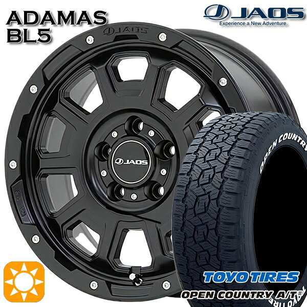 【取付対象】JEEPラングラー 285/70R17 116/113Q トーヨー オープンカントリーA/T3 ホワイトレター ジャオス アダマス BL5 マットブラック 17インチ 7.5J 5H127 サマータイヤホイールセット
