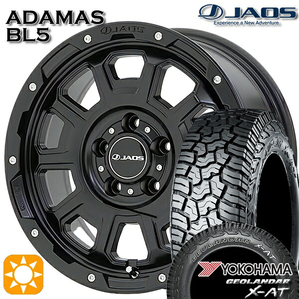 【取付対象】235/70R16 104/101Q ヨコハマ ジオランダー X-AT G016 アウトラインホワイトレター ジャオス アダマス BL5 マットブラック 16インチ 7.0J 5H114.3 サマータイヤホイールセット