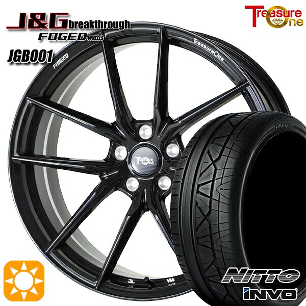【取付対象】F) 225/40R19 R) 255/35R19 ニットー INVO トレジャーワン 鍛造 J&Gブレイクスルー JGB001 ブラック 19インチ 8.0J 5H112 サマータイヤホイールセット |エムオートギャラリー