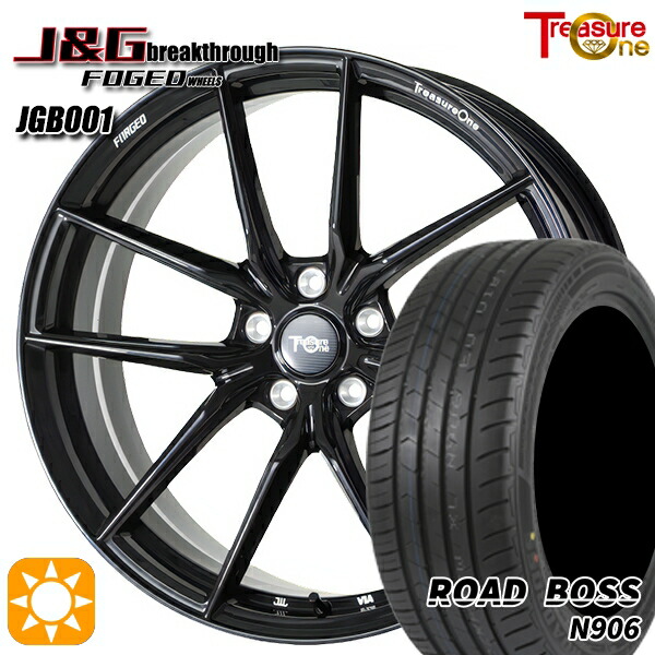 【取付対象】245/35R20 95W XL ロードボス N906 トレジャーワン 鍛造 J&Gブレイクスルー JGB001 ブラック 20インチ 8.5J 5H114.3 サマータイヤホイールセット