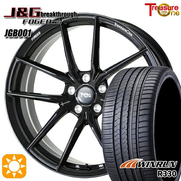 【取付対象】245/40R21 100W XL ウィンラン R330 トレジャーワン J&G ブレイクスルー JGB001 ブラック 21インチ 8.5J 5H114.3 サマータイヤホイールセット