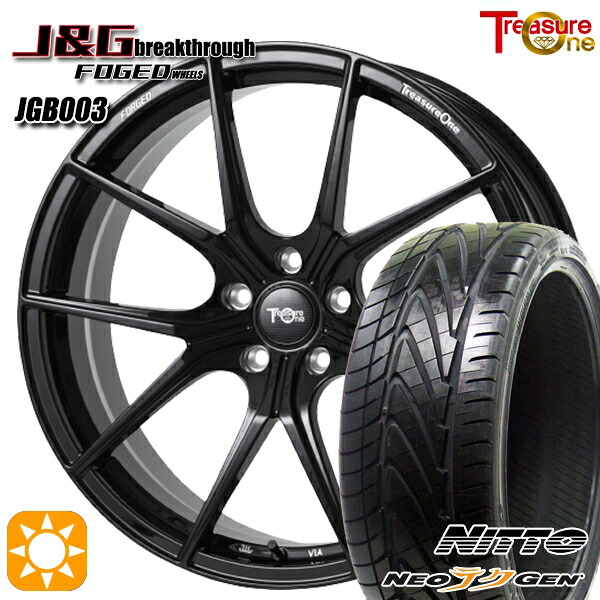 【取付対象】225/30R20 85W ニットー NEOテクGEN トレジャーワン 鍛造 J&Gブレイクスルー JGB003 ブラック 20インチ 8.5J 5H114.3 サマータイヤホイールセット ｜エムオートギャラリー