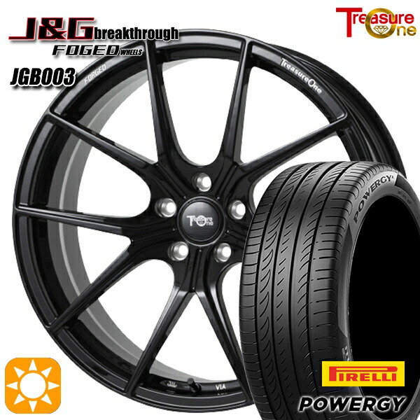 【取付対象】245/35R20 95W XL ピレリ パワジー トレジャーワン 鍛造 J&Gブレイクスルー JGB003 ブラック 20インチ 8.5J 5H114.3 サマータイヤホイールセット