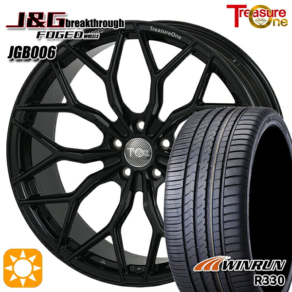 【取付対象】40アルファード 245/40R21 100W XL ウィンラン R330 レジャーワン 鍛造 FORGED J&Gブレイクスルー JGB006 マットブラック 21インチ 8.5J 5H120 サマータイヤホイールセット