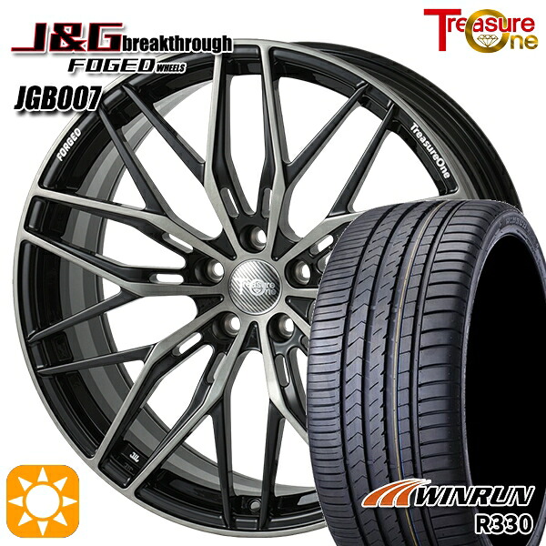 【取付対象】40アルファード 245/40R21 100W XL ウィンラン R330 レジャーワン 鍛造 FORGED J&Gブレイクスルー JGB007 ブラック/ブラッシュド/ブラッククリア 21インチ 8.5J 5H120 サマータイヤホイールセット ｜エムオートギャラリー