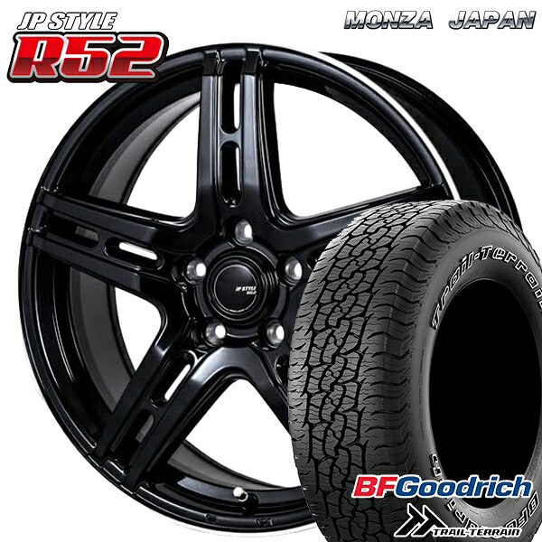 【取付対象】ハリアー エクストレイル 225/65R17 102T ORWL BFグッドリッチ トレールテレーン モンツァ JPスタイル R52 17インチ 7.0J 5H114.3 サマータイヤホイールセット