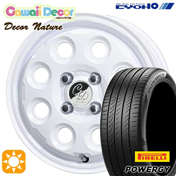【取付対象】N-BOX ウェイク 165/55R15 75H ピレリ パワジー カワイイデコル ネイチャー ホワイト 15インチ 4.5J 4H100 +45 サマータイヤホイールセット ｜エムオートギャラリー