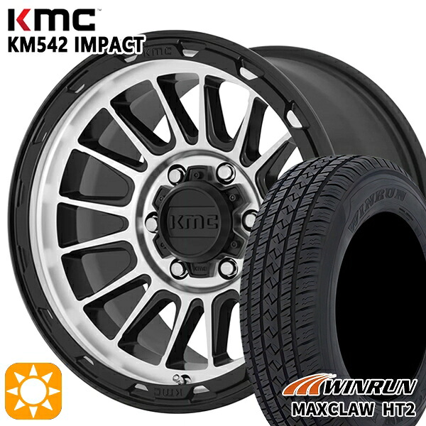 【取付対象】265/65R17 112T ウィンラン マックスクロウ H/T2 KMC KM542 IMPACT SATINBLACK MACHINED 17インチ 8.0J 6H139.7 サマータイヤホイールセット |エムオートギャラリー