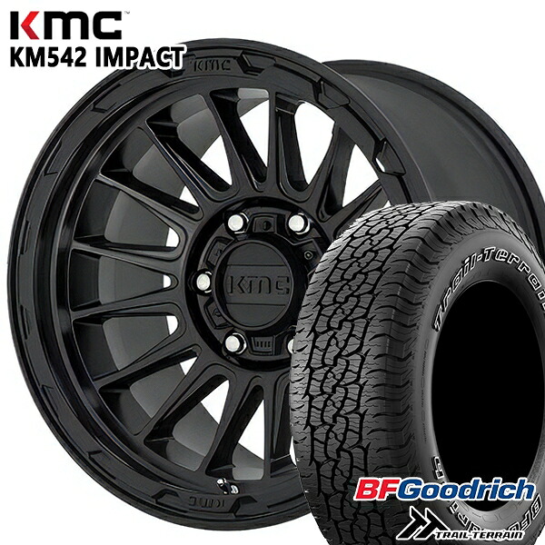 【取付対象】245/65R17 111T ORWL BFグッドリッチ トレールテレーン KMC KM542 IMPACT サテンブラック 17インチ 8.0J 5H114.3 サマータイヤホイールセット ｜エムオートギャラリー