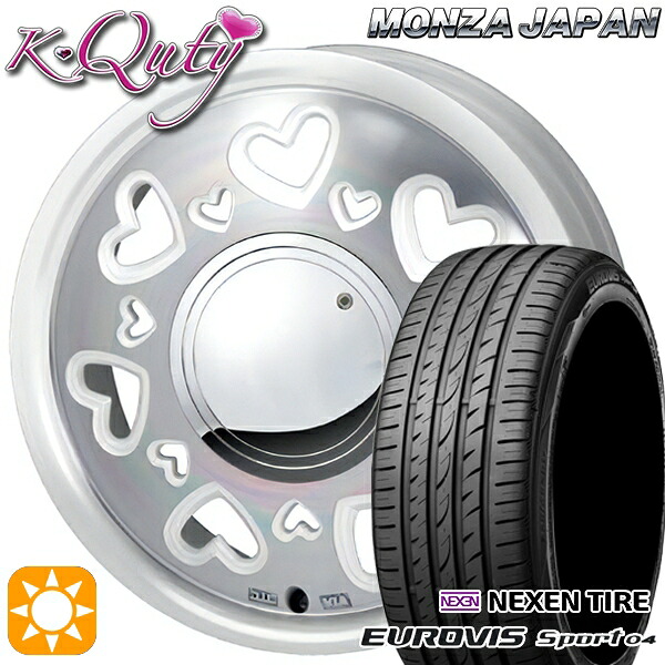 【取付対象】165/60R14 75H ロードストーン ユーロビズ Sport 04 モンツァ ケーキューティー パールホワイト/ポリッシュ 14インチ 4.5J 4H100 サマータイヤホイールセット