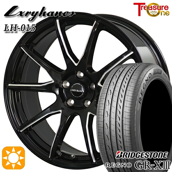【取付対象】ジェイド アクセラ 225/40R18 92W XL ブリヂストン レグノ GR-X3 トレジャーワン ラグジーヘインズ LH015 ブラックマシニングポリッシュ 18インチ 7.0J 5H114.3 サマータイヤホイールセット |エムオートギャラリー