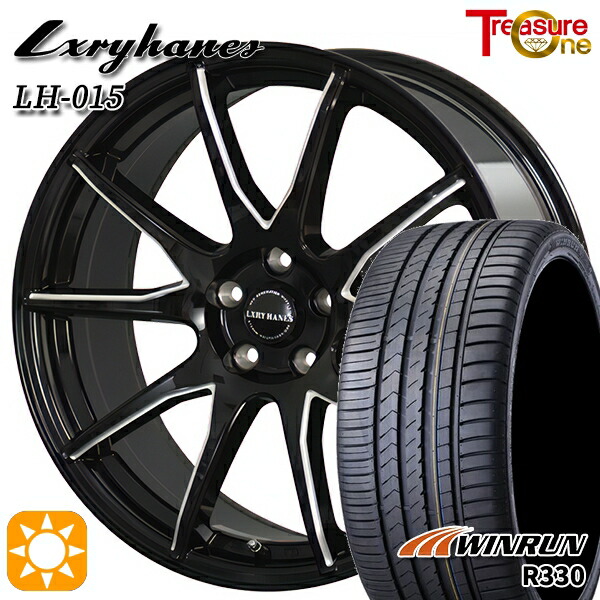 【取付対象】マークX スカイライン 225/45R18 95W XL ウィンラン R330 トレジャーワン ラグジーヘインズ LH015 ブラックマシニングポリッシュ 18インチ 8.0J 5H114.3 サマータイヤホイールセット ｜エムオートギャラリー