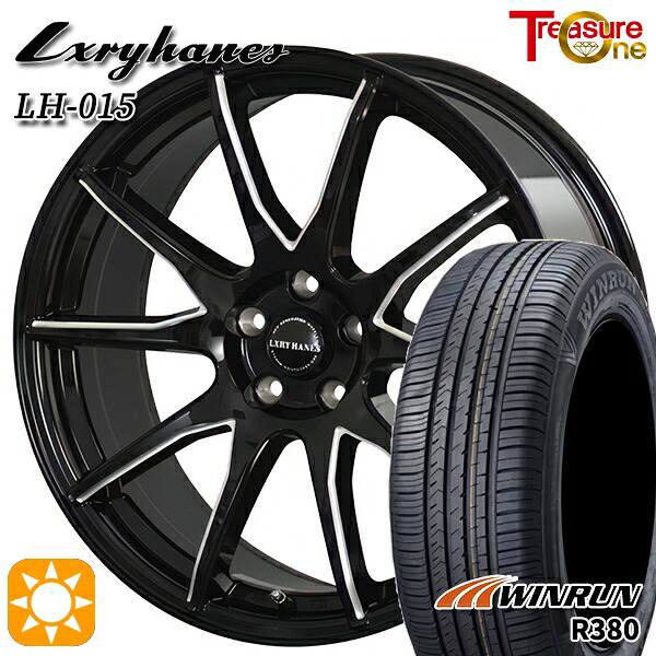 【取付対象】マツダ6 エクストレイル 225/60R18 104V XL ウィンラン R380 トレジャーワン ラグジーヘインズ LH015 ブラックマシニングポリッシュ 18インチ 7.0J 5H114.3 サマータイヤホイールセット 51,780円