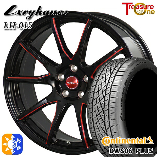 レクサスNX 235/55R18 100W コンチネンタル DWS06+ SUV トレジャーワン ラグジーヘインズ LH015 ブラック・マシニングレッドクリア 18インチ 8.0J 5H114.3 オールシーズンタイヤホイールセット |エムオートギャラリー