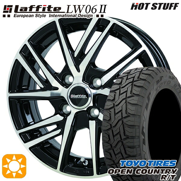 【取付対象】アクア クロスビー 175/60R16 82Q トーヨー オープンカントリー R/T HotStuff ラフィット LW06-2 BK/P 16インチ 6.0J 4H100 サマータイヤホイールセット