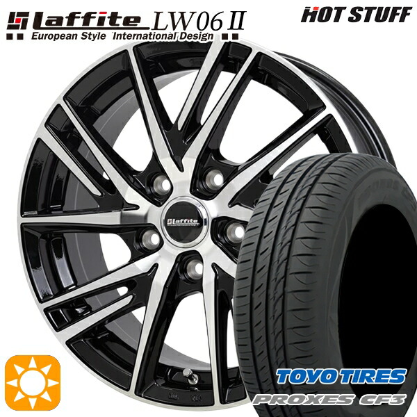 【取付対象】リーフ アクセラ 205/55R16 94V XL トーヨー プロクセス CF3 HotStuff ラフィット LW06-2 BK/P 16インチ 6.5J 5H114.3 サマータイヤホイールセット