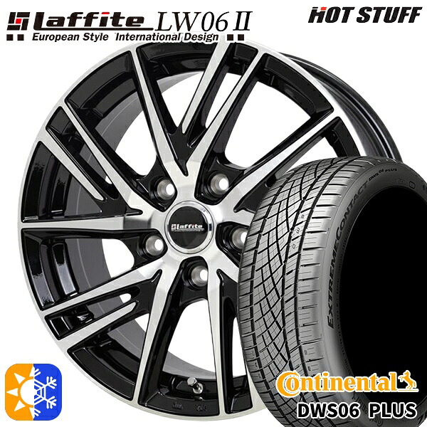 215/55R17 94W コンチネンタル DWS06+ HotStuff ラフィット LW06-2 BK/P 17インチ 7.0J 5H114.3 オールシーズンタイヤホイールセット
