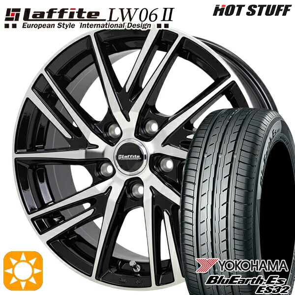 【取付対象】215/45R17 91V XL ヨコハマ ブルーアース ES32 HotStuff ラフィット LW06-2 BK/P 17インチ 7.0J 5H114.3 サマータイヤホイールセット