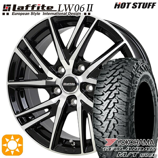 【取付対象】225/70R16 103S ヨコハマ ジオランダーM/T G003 HotStuff ラフィット LW06-2 BK/P 16インチ 6.5J 5H114.3 サマータイヤホイールセット ｜エムオートギャラリー 93,775円