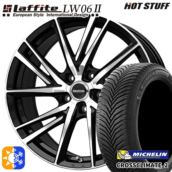 235/55R18 104V XL ミシュラン クロスクライメート2 HotStuff ラフィット LW06-2 BK/P 18インチ 8.0J 5H114.3 オールシーズンタイヤホイールセット |エムオートギャラリー