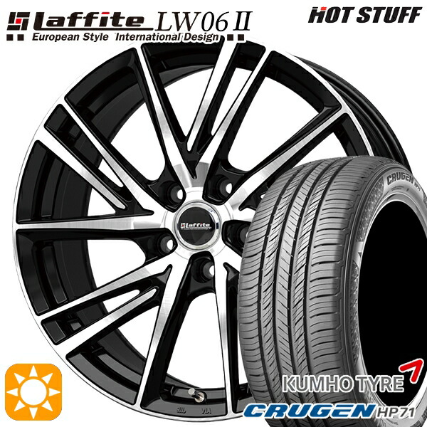 【取付対象】20/30系アルファードヴェルファイア 235/60R18 107V XL クムホ クルーゼン HP71 HotStuff ラフィット LW06-2 BK/P 18インチ 8.0J 5H114.3 サマータイヤホイールセット