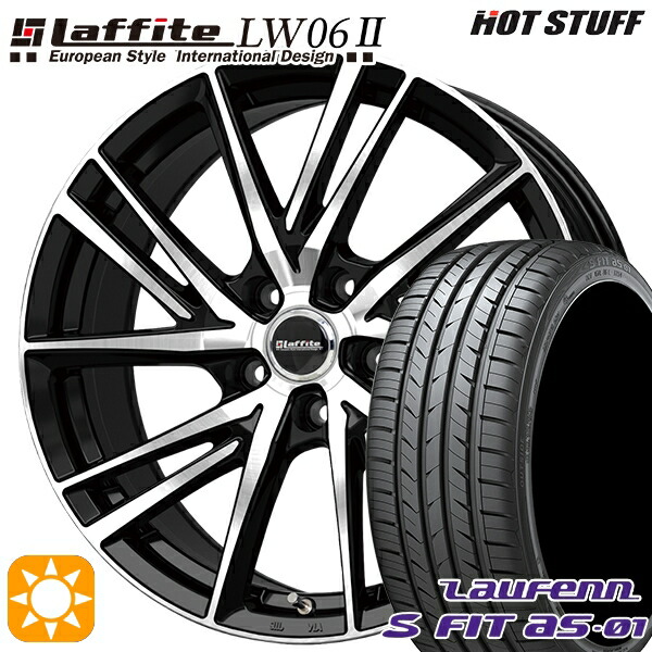 【取付対象】ジェイド アクセラ 225/40R18 92W XL ラウフェン S FIT aS-01 LH02 HotStuff ラフィット LW06-2 BK/P 18インチ 7.0J 5H114.3 サマータイヤホイールセット ｜エムオートギャラリー
