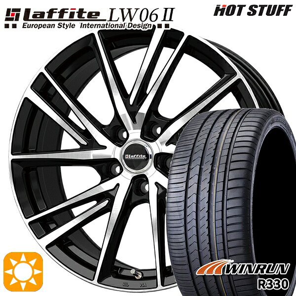 【取付対象】C-HR レガシィB4 225/50R18 95W ウィンラン R330 HotStuff ラフィット LW06-2 BK/P 18インチ 8.0J 5H114.3 サマータイヤホイールセット
