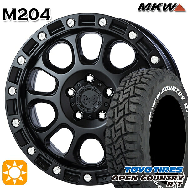 【取付対象】JEEPラングラー 265/65R17 112Q トーヨー オープンカントリー R/T ホワイトレター MKW M204 ブラックキャット 17インチ 8.0J 5H127 サマータイヤホイールセット ｜エムオートギャラリー 116,750円