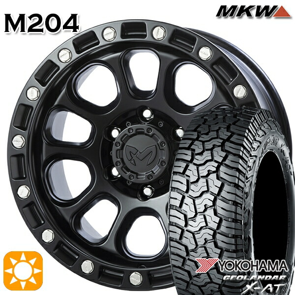 【取付対象】285/70R17 121/118Q ヨコハマ ジオランダー X-AT G016 MKW M204 ブラックキャット 17インチ 8.0J 6H139.7 サマータイヤホイールセット