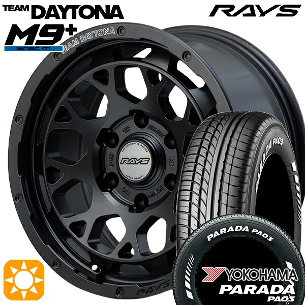 【取付対象】215/65R16C 109/107S ヨコハマ パラダ PA03 ホワイトレター RAYS レイズ チームデイトナ M9+ AOJ 16インチ 6.5J 6H139.7 サマータイヤホイールセット