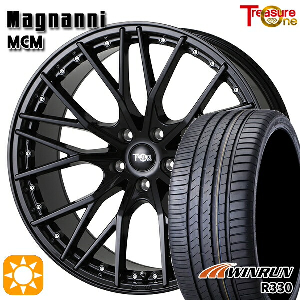 【取付対象】アクセラ アテンザ 215/45R18 93W XL ウィンラン R330 トレジャーワン マグナーニ MCM ブラック 18インチ 7.5J 5H114.3 サマータイヤホイールセット