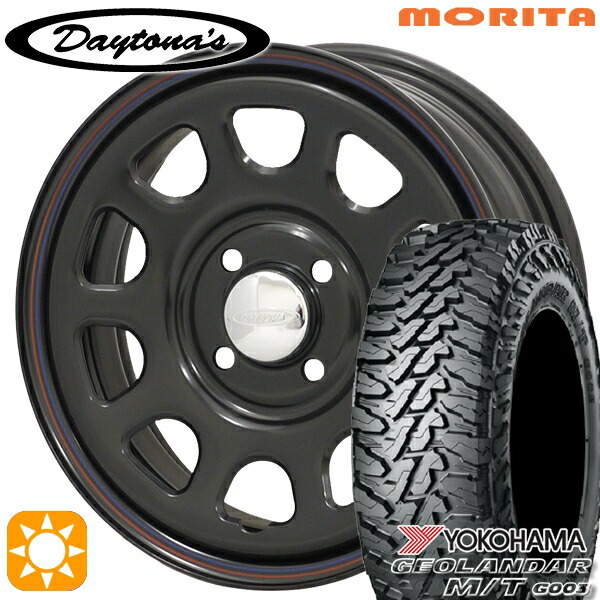 【取付対象】165/65R14 81/78Q ヨコハマ ジオランダー M/T G003 MRT DAYTONA'S G2 デイトナズ ブラック 14インチ 5.0J 4H100 サマータイヤホイールセット 45,305円