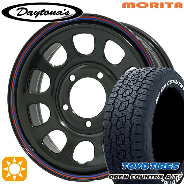 【取付対象】ジムニーJB23/64 175/80R16 91S トーヨー オープンカントリーA/T3 ホワイトレター MRT DAYTONA'S G2 デイトナズ ブラック 16インチ 5.5J 5H139.7 サマータイヤホイールセット