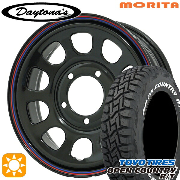【取付対象】ジムニーJB23/64 185/85R16 105/103N LT トーヨー オープンカントリー R/T ホワイトレター MRT DAYTONA'S G2 デイトナズ ブラック 16インチ 5.5J 5H139.7 サマータイヤホイールセット ｜エムオートギャラリー