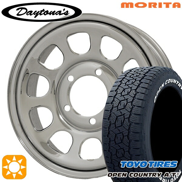 【取付対象】ジムニーJB23/64 175/80R16 91S トーヨー オープンカントリーA/T3 ホワイトレター MRT DAYTONA'S G2 デイトナズ クローム 16インチ 5.5J 5H139.7 サマータイヤホイールセット