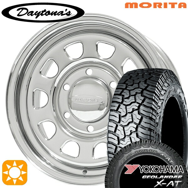 【取付対象】200系ハイエース 215/65R16 109/107Q ヨコハマ ジオランダー X-AT G016 OWL MRT DAYTONA'S G2 デイトナズ クローム 16インチ 6.5J 6H139.7 サマータイヤホイールセット 78,595円