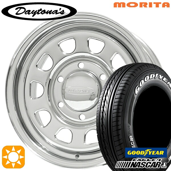 【取付対象】キャラバン専用 195/80R15 107/105N グッドイヤー ナスカープラス MRT DAYTONA'S G2 デイトナズ クローム 15インチ 6.0J 6H139.7+45 サマータイヤホイールセット