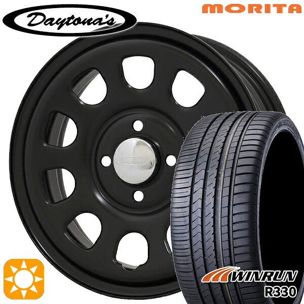 【取付対象】N-BOX ウェイク 165/55R15 75H ウィンラン R330 MRT DAYTONA'S G2 デイトナズ マットブラック 15インチ 5.0J 4H100 サマータイヤホイールセット