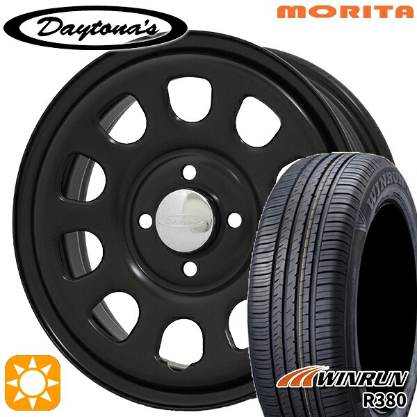 【取付対象】165/65R14 79T ウィンラン R380 MRT DAYTONA'S G2 デイトナズ マットブラック 14インチ 5.0J 4H100 サマータイヤホイールセット