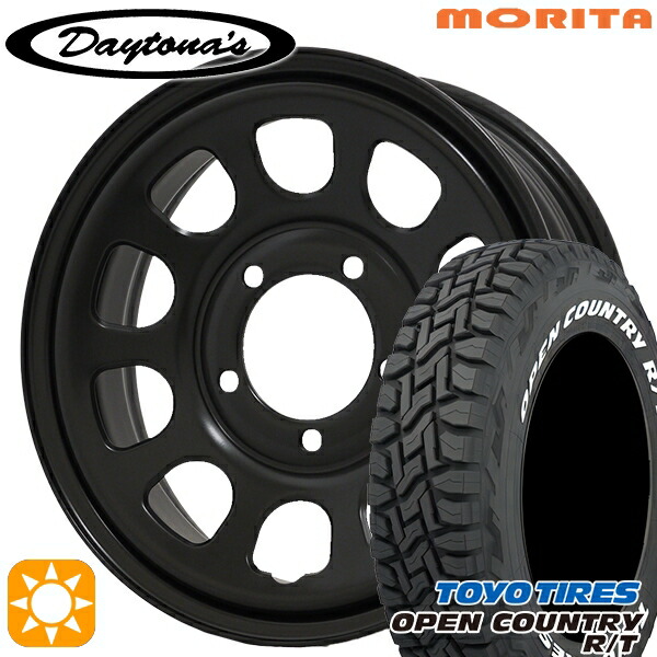 【取付対象】ジムニーJB23/64 185/85R16 105/103N LT トーヨー オープンカントリー R/T ホワイトレター MRT DAYTONA'S G2 デイトナズ マットブラック 16インチ 5.5J 5H139.7 サマータイヤホイールセット